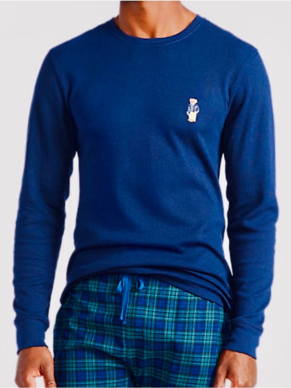 Polo by Ralph Lauren (L) Navy Thermal Tee with Embroidered Bear